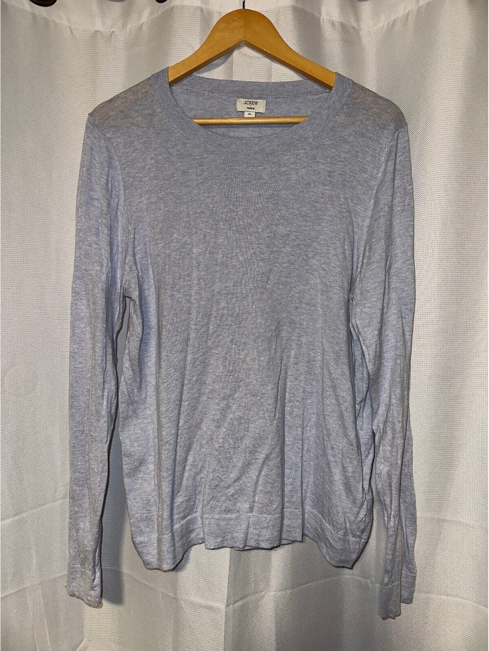 J.Crew Lightweight "Teddie" Cotton Crewneck Sweater Blue XL